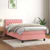 vidaXL Cama box spring con colchón terciopelo rosa 90x200 cm