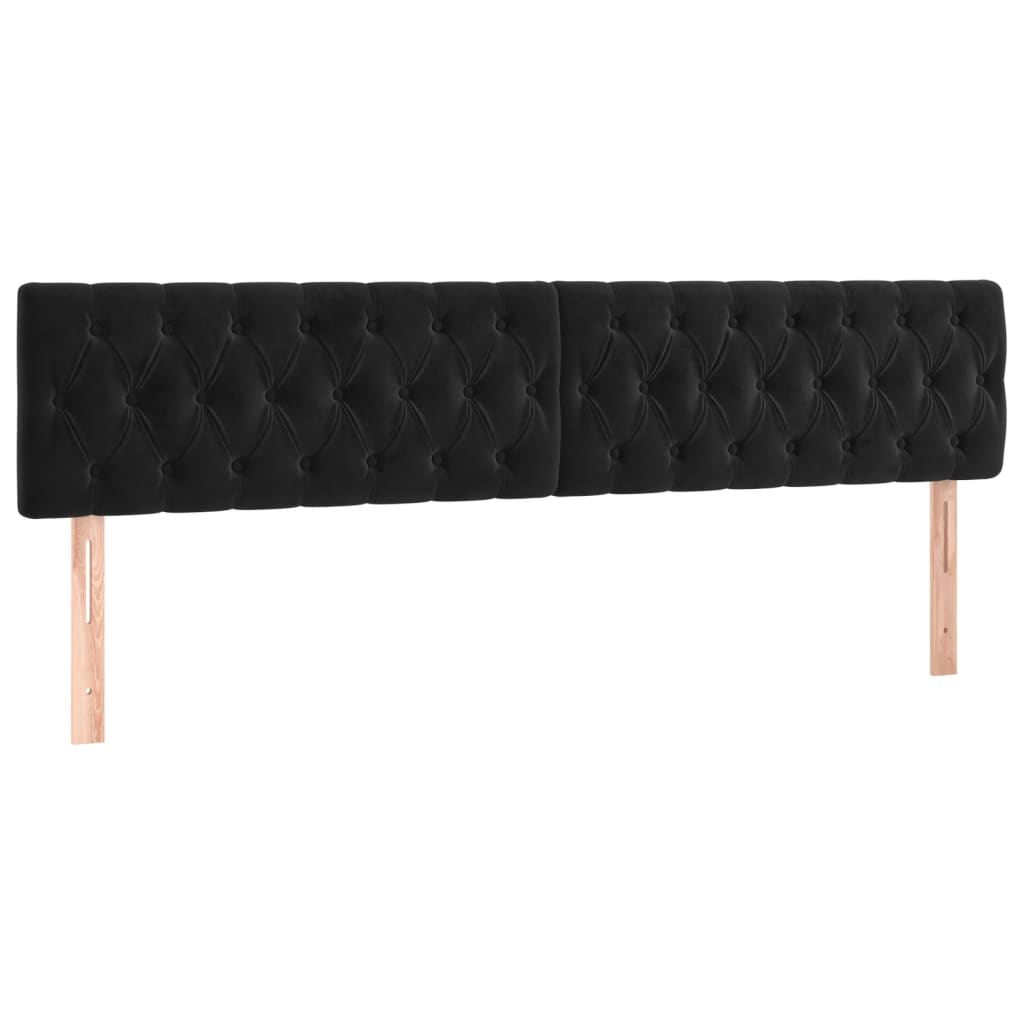 vidaXL Cama box spring con colchón terciopelo negro 180x200 cm