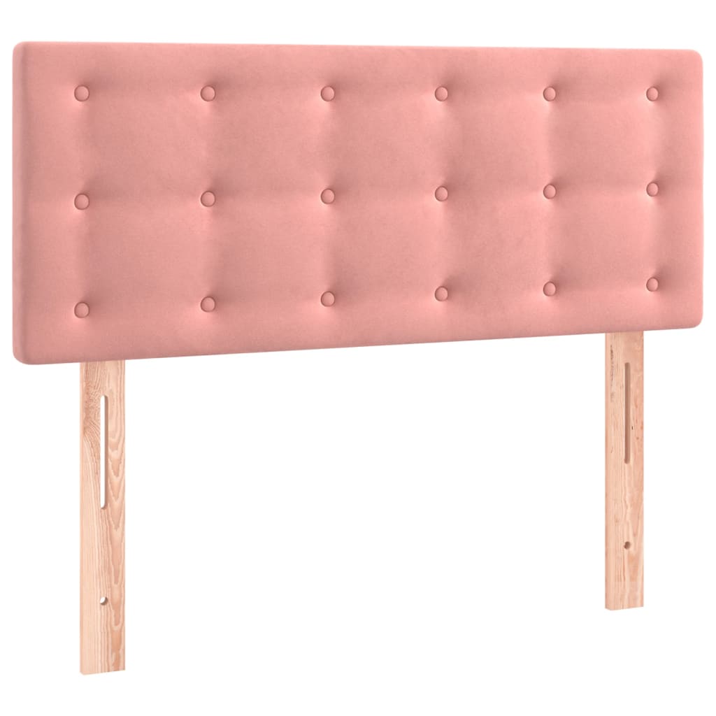 vidaXL Cama box spring con colchón terciopelo rosa 90x190 cm