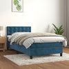 vidaXL Cama box spring con colchón terciopelo azul oscuro 100x200 cm