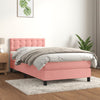 vidaXL Cama box spring con colchón terciopelo rosa 100x200 cm