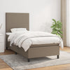 vidaXL Cama box spring con colchón tela gris taupe 80x200 cm