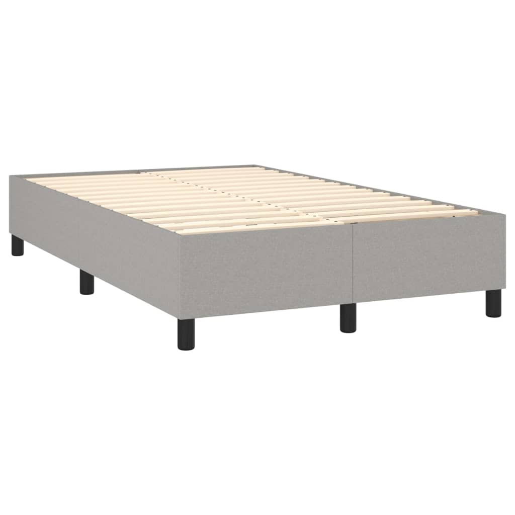 vidaXL Cama box spring con colchón tela gris claro 120x200 cm