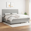 vidaXL Cama box spring con colchón tela gris claro 200x200 cm