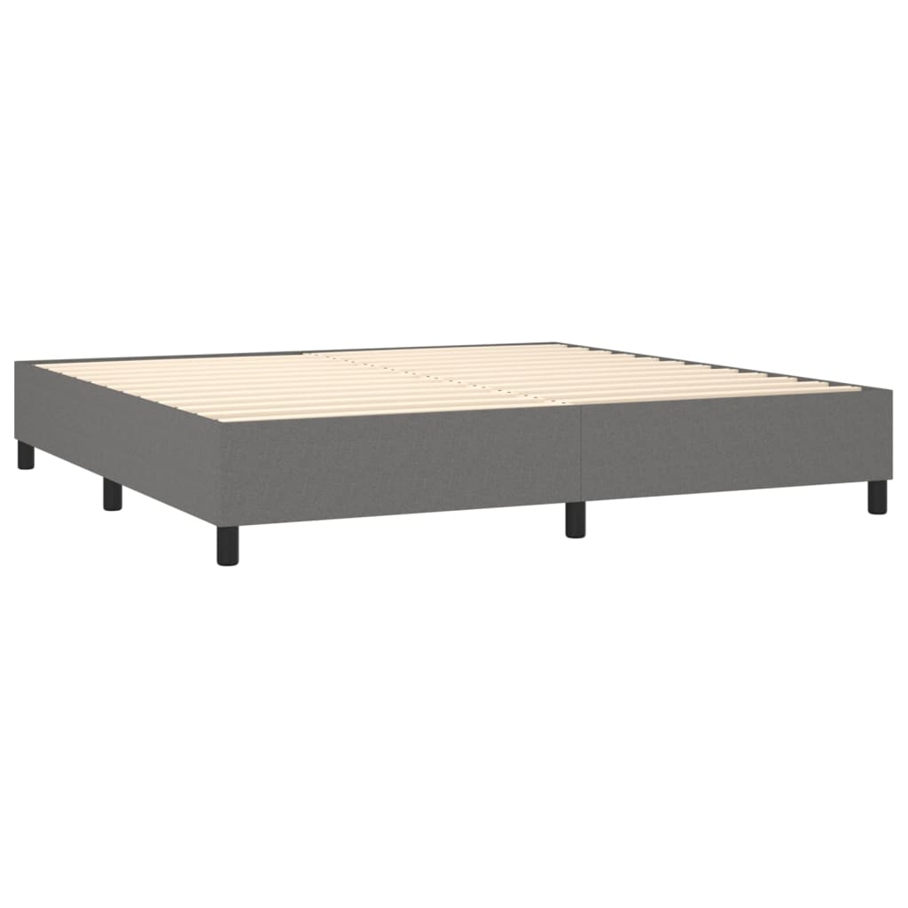 vidaXL Cama box spring con colchón tela gris oscuro 200x200 cm