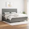 vidaXL Cama box spring con colchón tela gris oscuro 200x200 cm