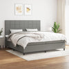 vidaXL Cama box spring con colchón tela gris oscuro 200x200 cm