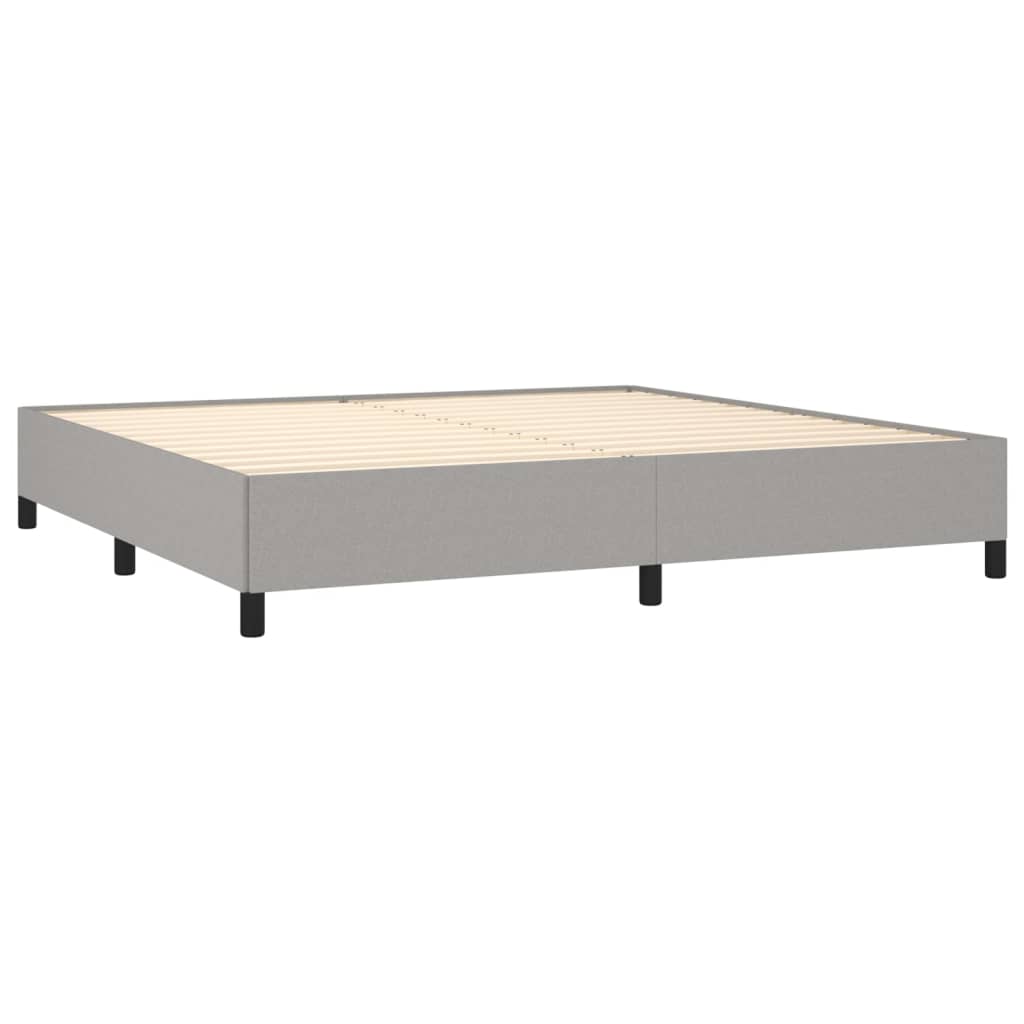 vidaXL Cama box spring con colchón tela gris claro 200x200 cm