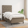 vidaXL Cama box spring con colchón tela gris taupe 80x200 cm