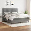 vidaXL Cama box spring con colchón tela gris oscuro 180x200 cm