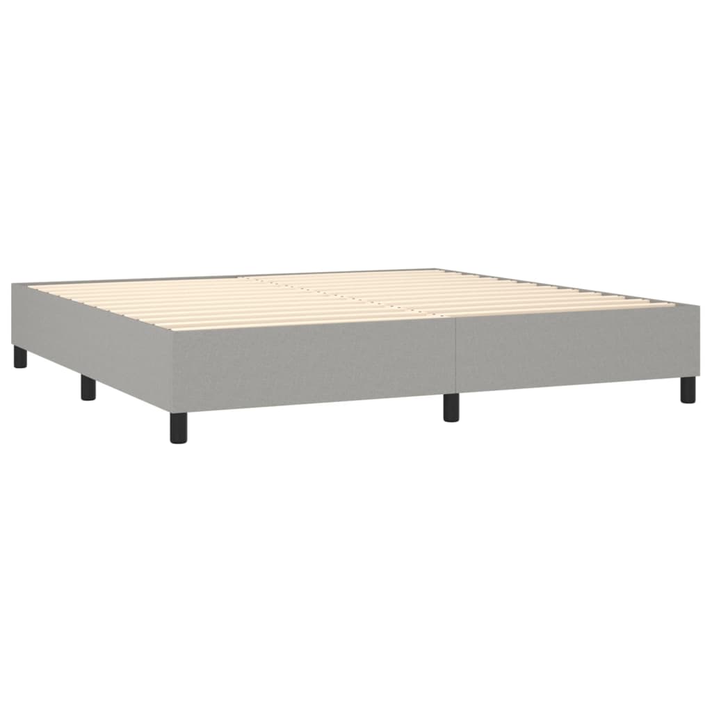 vidaXL Cama box spring con colchón tela gris claro 200x200 cm