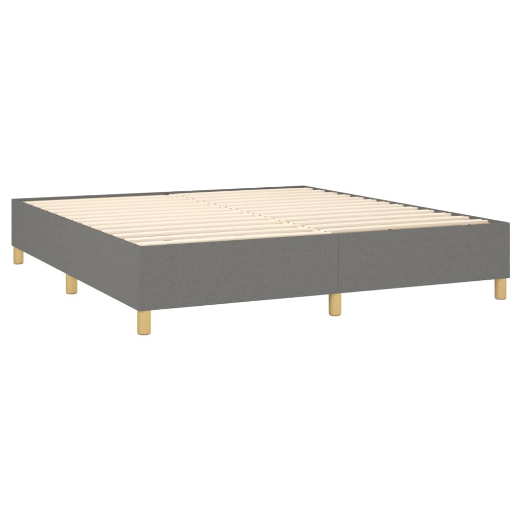 vidaXL Cama box spring con colchón tela gris oscuro 160x200 cm