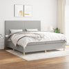 vidaXL Cama box spring con colchón tela gris claro 200x200 cm