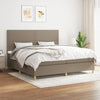 vidaXL Cama box spring con colchón tela gris taupe 200x200 cm