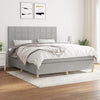 vidaXL Cama box spring con colchón tela gris claro 180x200 cm