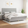 vidaXL Cama box spring con colchón tela gris claro 200x200 cm