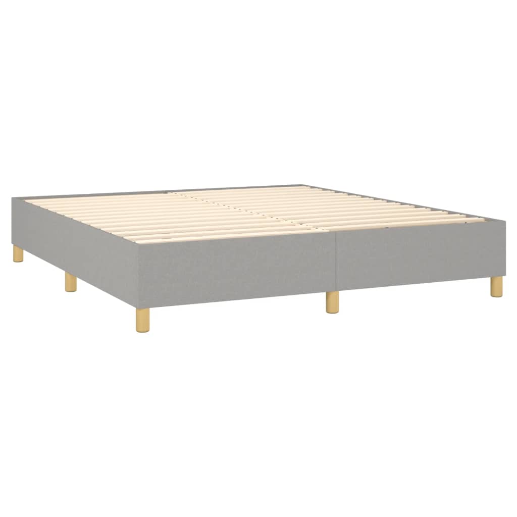 vidaXL Cama box spring con colchón tela gris claro 180x200 cm