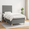 vidaXL Cama box spring con colchón tela gris oscuro 80x200 cm