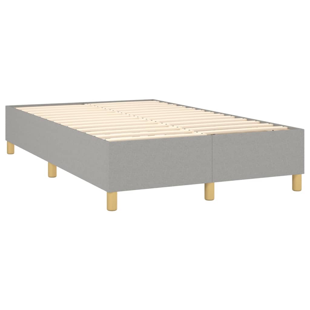 vidaXL Cama box spring con colchón tela gris claro 120x200 cm