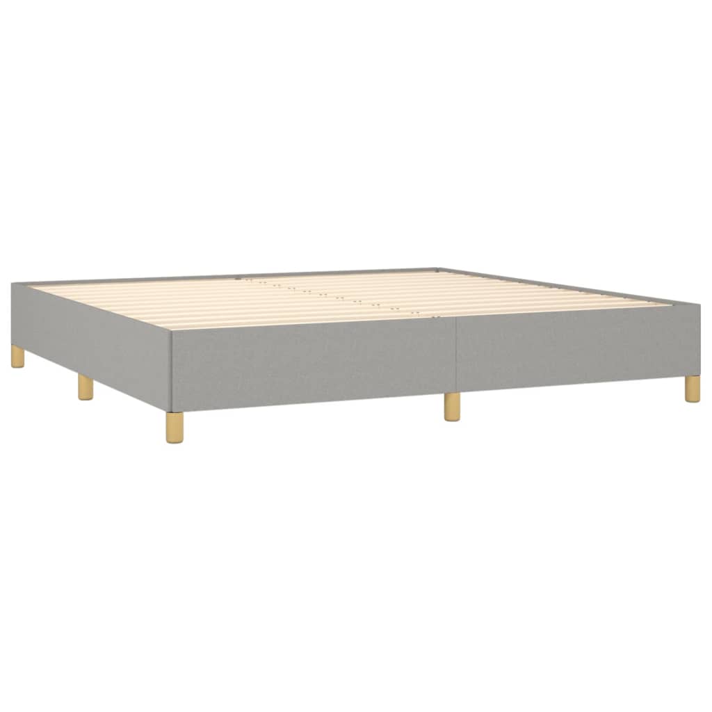 vidaXL Cama box spring con colchón tela gris claro 200x200 cm