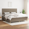 vidaXL Cama box spring con colchón tela gris taupe 200x200 cm