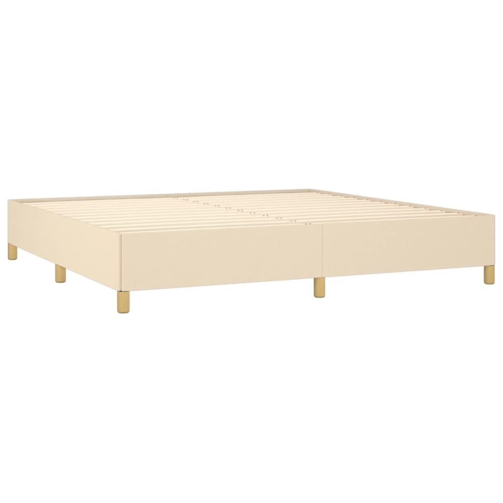 vidaXL Cama box spring con colchón tela color crema 200x200 cm