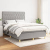 vidaXL Cama box spring con colchón tela gris claro 140x190 cm