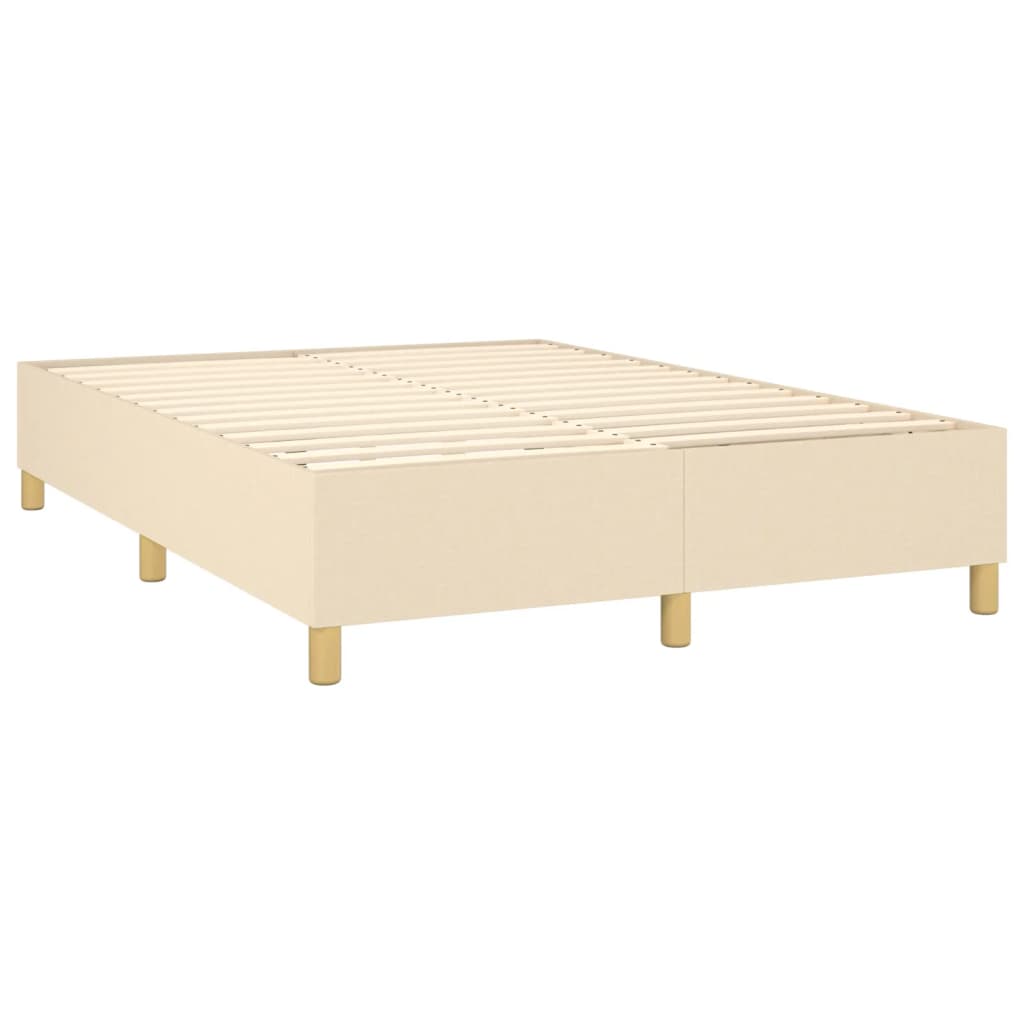 vidaXL Cama box spring con colchón tela color crema 140x200 cm