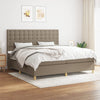 vidaXL Cama box spring con colchón tela gris taupe 200x200 cm