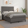 vidaXL Cama box spring con colchón cuero sintético gris 140x200 cm