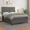 vidaXL Cama box spring con colchón cuero sintético gris 140x200 cm