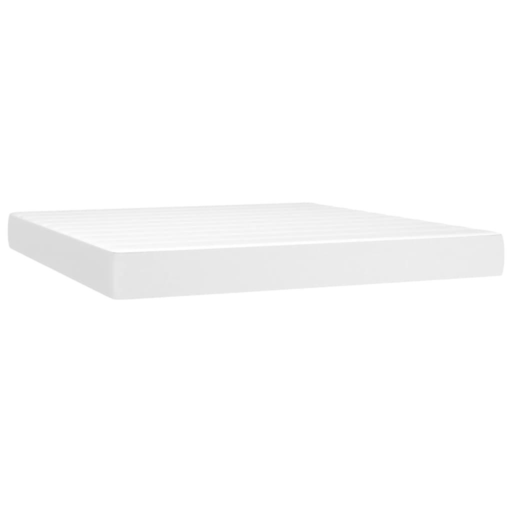 vidaXL Cama box spring con colchón cuero sintético blanco 180x200 cm