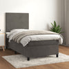 vidaXL Cama box spring con colchón terciopelo gris oscuro 90x190 cm