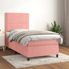 vidaXL Cama box spring con colchón terciopelo rosa 90x200 cm