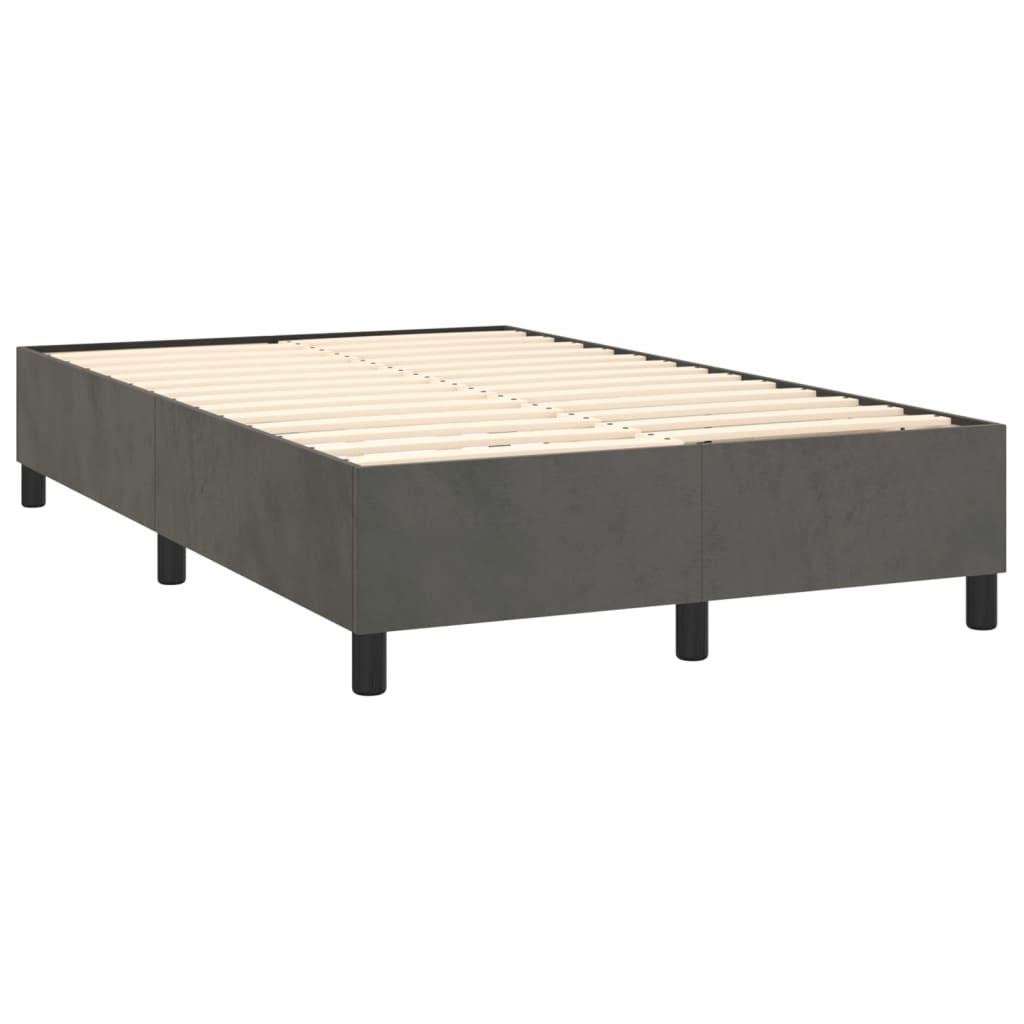 vidaXL Cama box spring con colchón terciopelo gris oscuro 120x200 cm