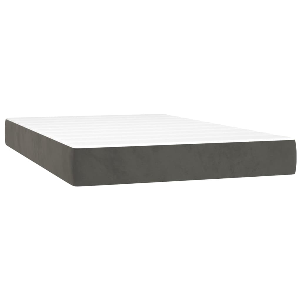 vidaXL Cama box spring con colchón terciopelo gris oscuro 120x200 cm