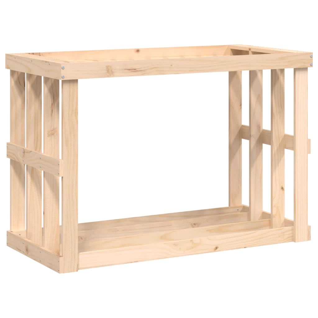 vidaXL Soporte para leña de exterior madera maciza pino 108x52x74 cm