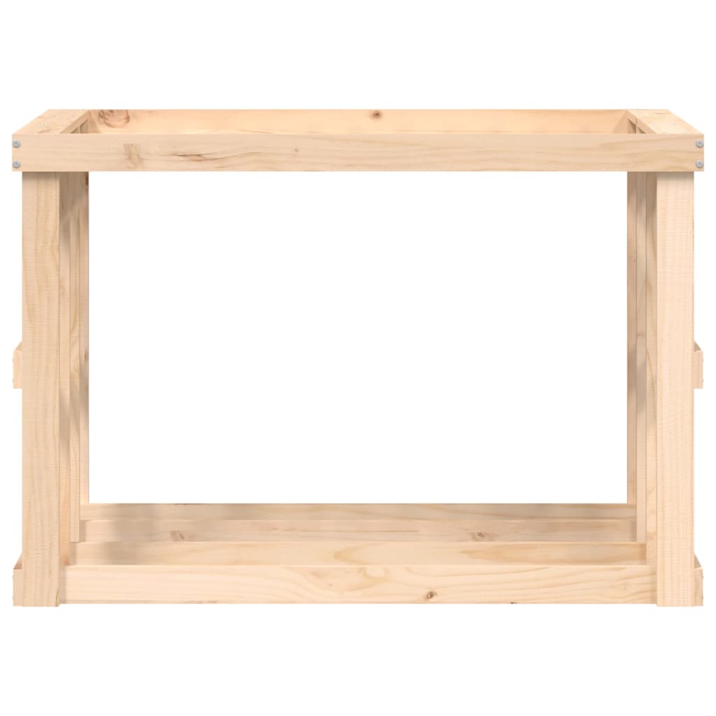 vidaXL Soporte para leña de exterior madera maciza pino 108x52x74 cm