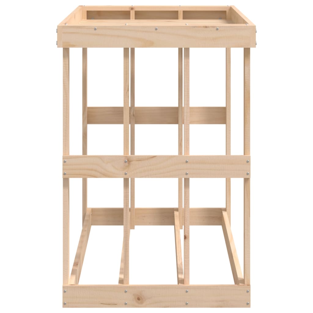 vidaXL Soporte para leña de exterior madera maciza pino 108x52x74 cm