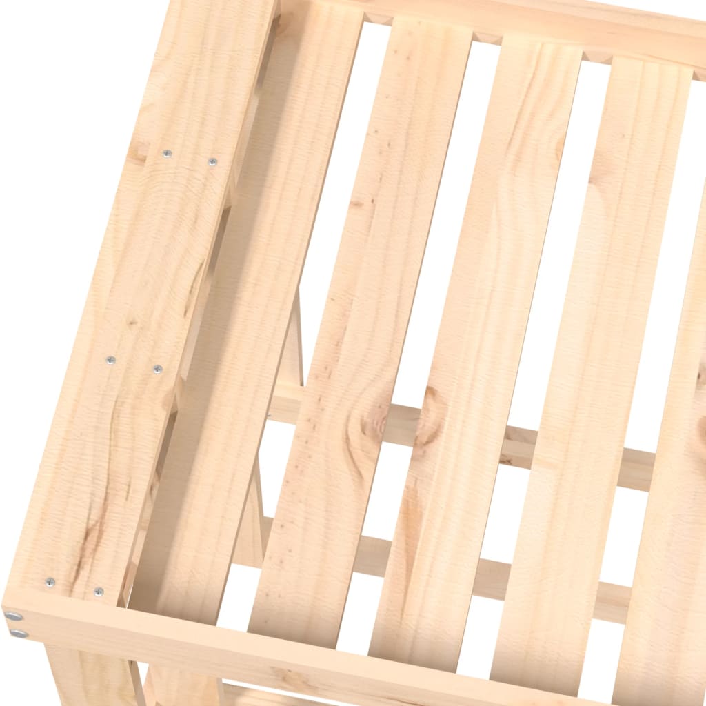 vidaXL Soporte para leña de exterior madera maciza pino 108x52x74 cm