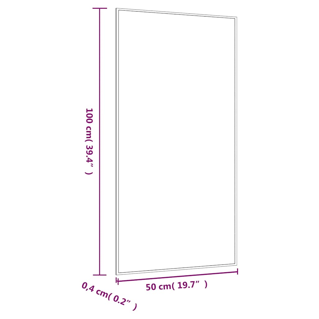 vidaXL Espejo de pared vidrio rectangular 50x100 cm