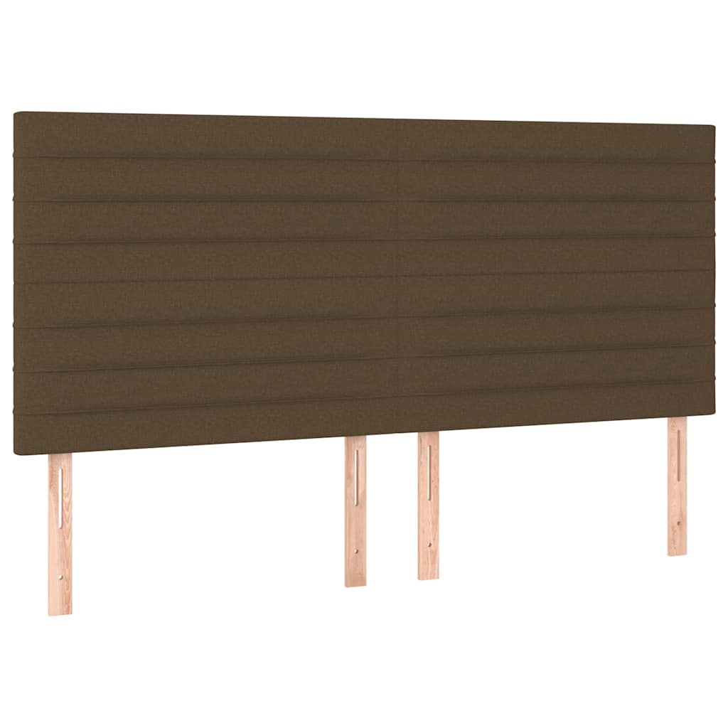 vidaXL Cama box spring con colchón tela marrón oscuro 180x200 cm