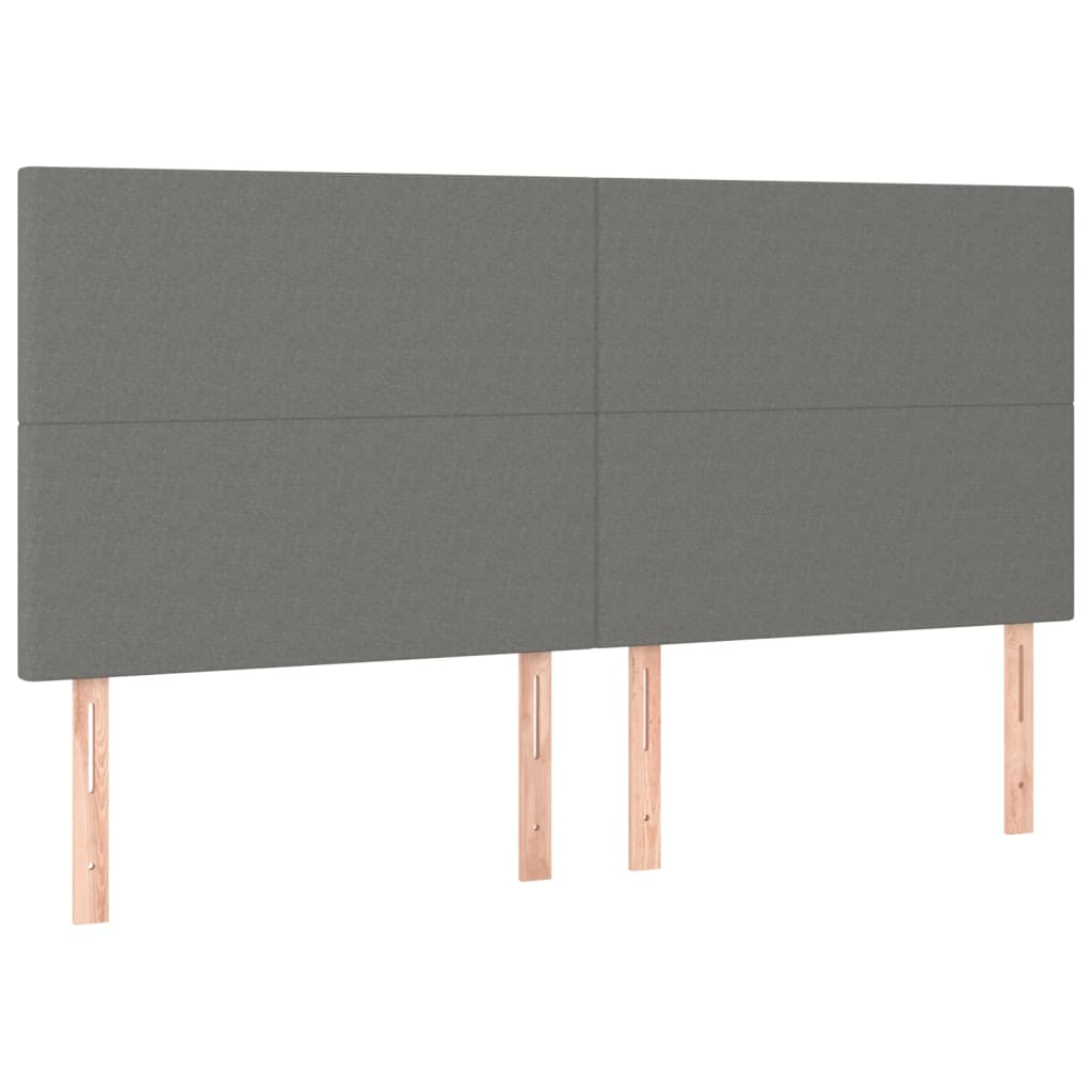 vidaXL Cama box spring con colchón tela gris oscuro 160x200 cm