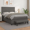 vidaXL Cama box spring con colchón cuero sintético gris 140x200 cm