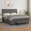 vidaXL Cama box spring con colchón cuero sintético gris 160x200 cm