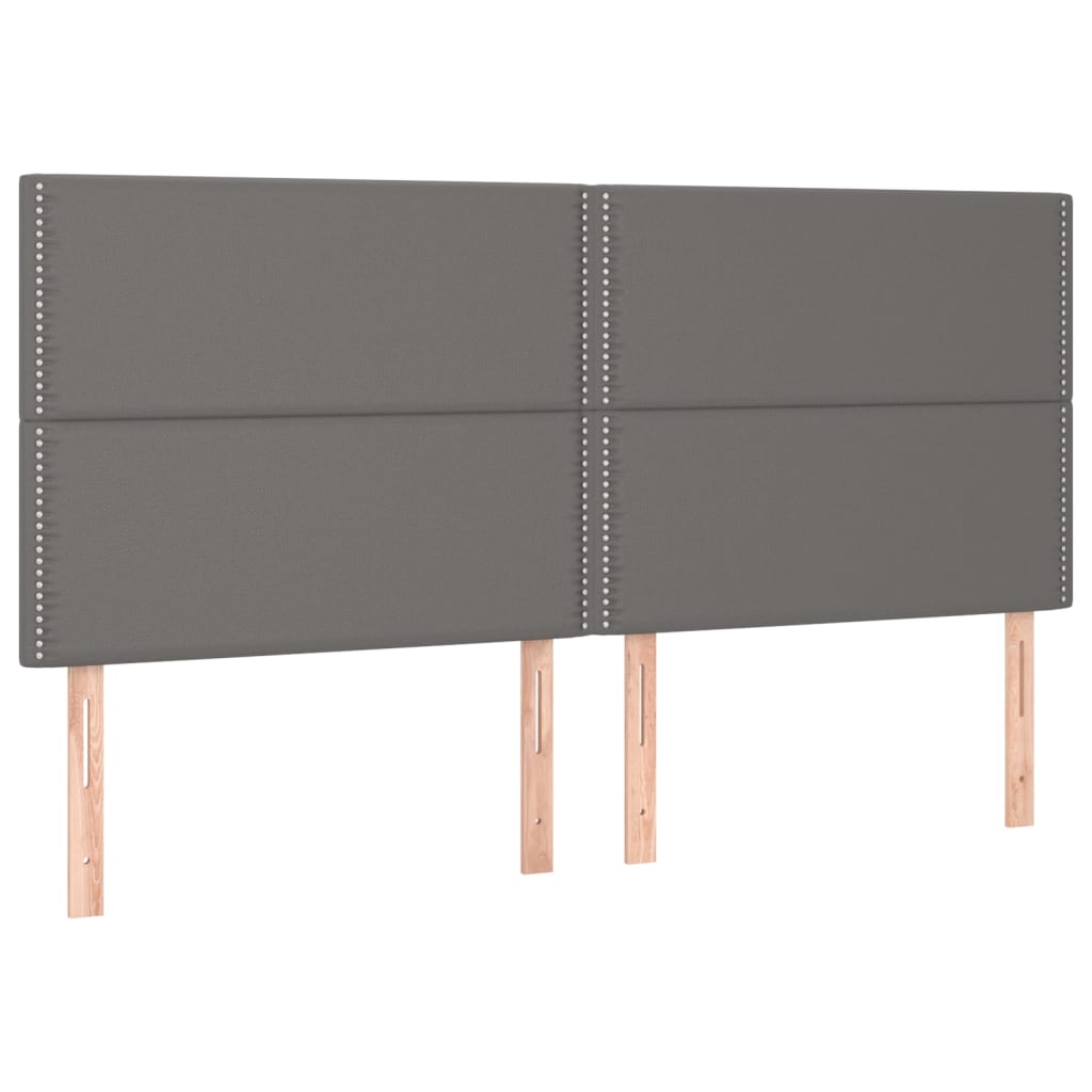 vidaXL Cama box spring con colchón cuero sintético gris 160x200 cm