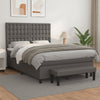 vidaXL Cama box spring con colchón cuero sintético gris 140x200 cm