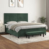 vidaXL Cama box spring con colchón terciopelo verde oscuro 160x200 cm