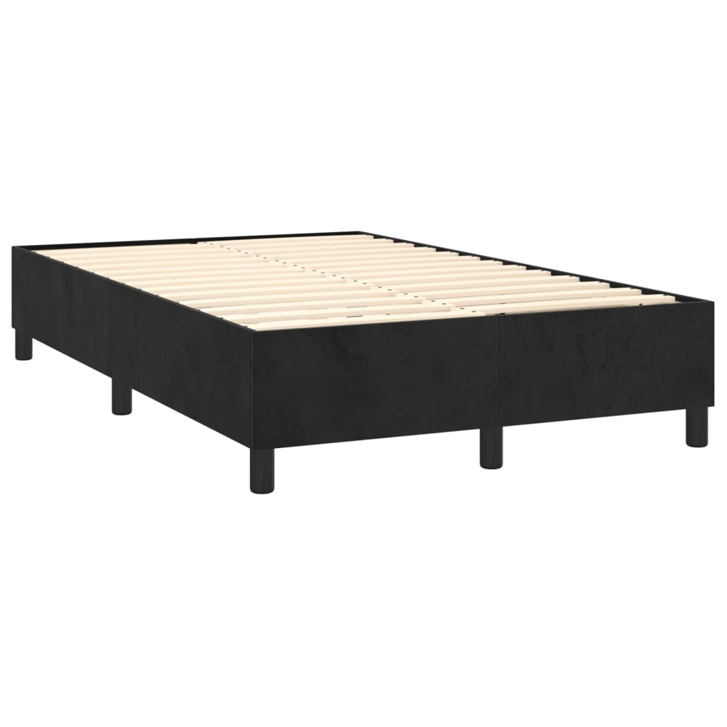 vidaXL Cama box spring con colchón terciopelo negro 120x200 cm