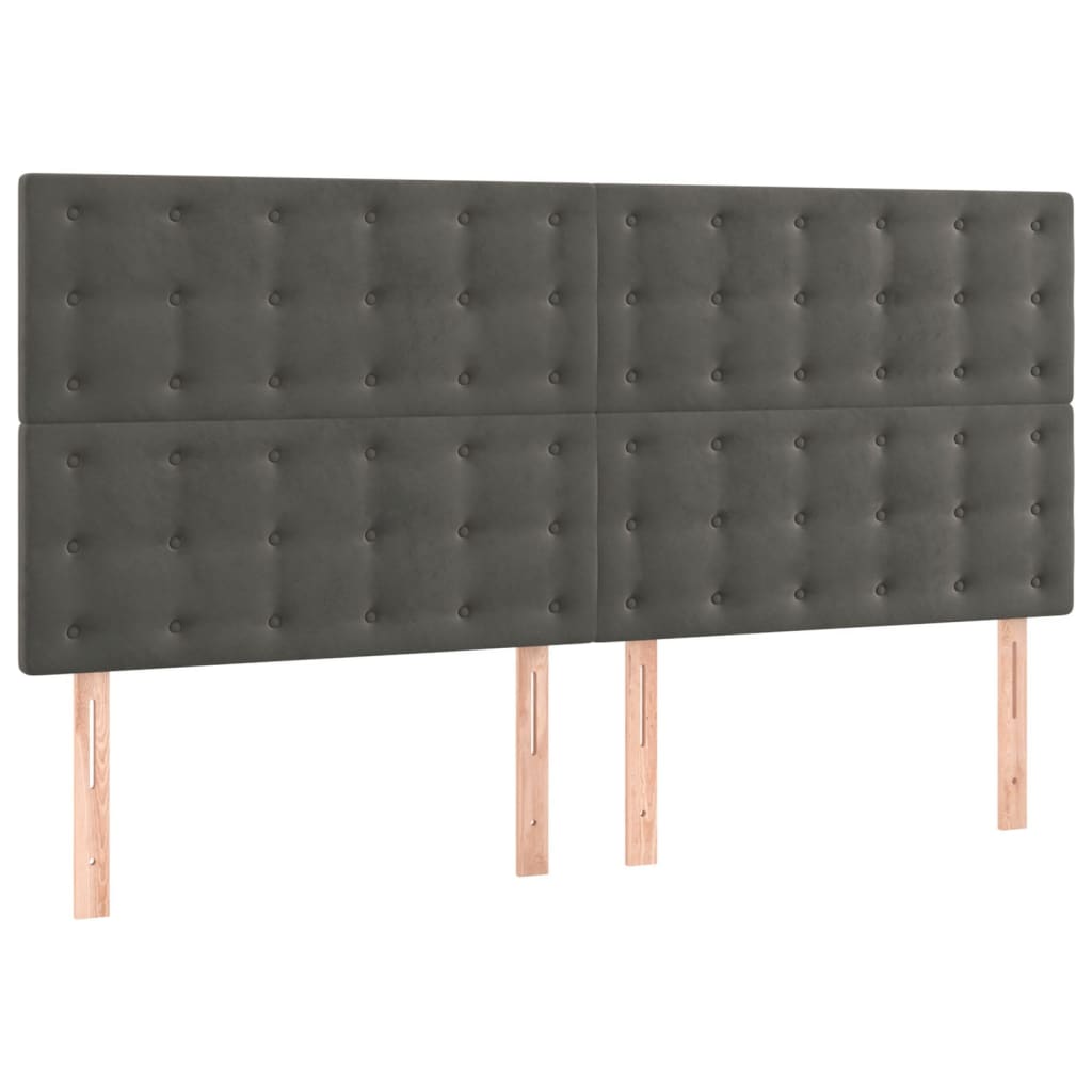 vidaXL Cama box spring con colchón terciopelo gris oscuro 160x200 cm